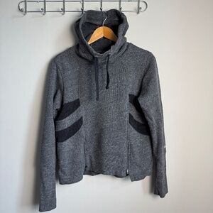 Alo Women's Yoga Drift Hoodie Charcoal Gray Mesh‎ Vents Athleisure Gym Workout